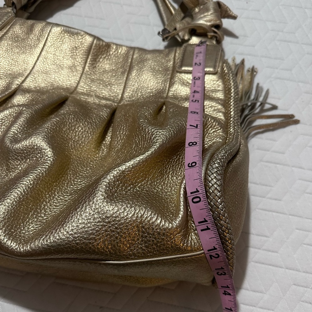 Cole Haan Metallic Gold Pebbled Large Leather Hobo - Picture 12 of 12